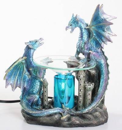Double Blue Dragon Resin Fragrance Lamp